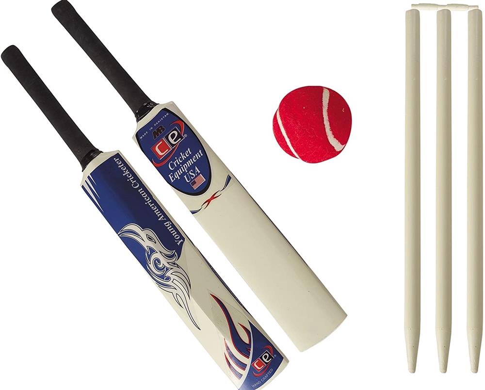 Size 4 Size 6 Cricket Set Young American Kids Cricket Set Children Cricket Bat Ball Stumps and Bag Size 4 & Size 6