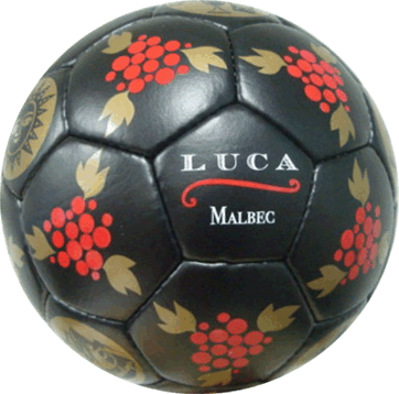 Luca Black Red Gold Soccer Ball Design