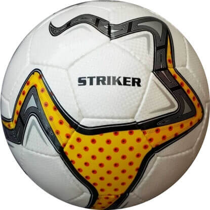Picture of Striker White and Yellow Hand-Stitched Training Soccer Ball