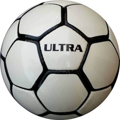 Picture of Ultra Soccer Ball - Hand Stitched - Synthetic PU Leather - Latex Bladder - Soft Touch  Black White