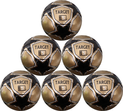 Picture of Target Soccer Ball 32 Panels Six Pack 32 panels Size 5 Gold