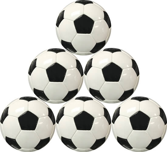 All White Soccer Balls Six Pack for Autographs Painting or for Playing Soccer 
