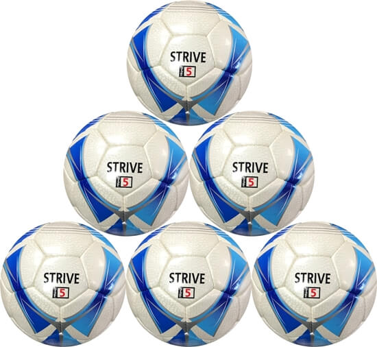 Picture of Strive Hand-Stitched Professional Match Soccer Ball - Six Pack - Size 5 Royal Blue and Silver