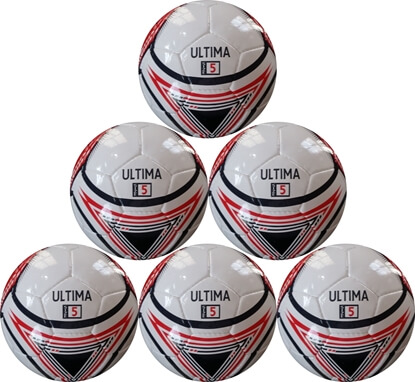 Ultima Soccer Ball - Hand Stitched six Pack Size 5 Match balls