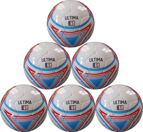 Ultima Soccer Ball - Six Pack - Hand Stitched Size 5 Match Ball 