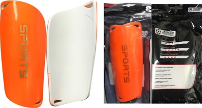 Orange Soccer Shin Guards For Kids