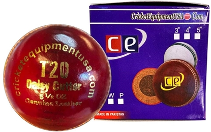 Picture of Cricket Ball T20 Daisy Cutter Red Leather for T20 Cricket Matches, Tournaments and Practice Buy Single Ball