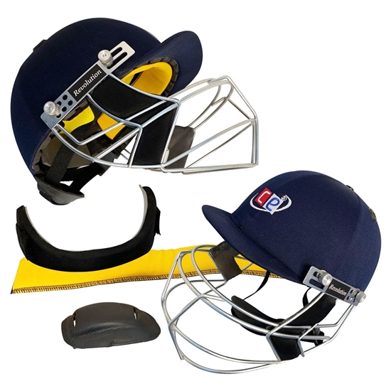 Picture of Navy Blue Revolution Cricket Helmet For Head & Face Protection by Cricket Equipment USA
