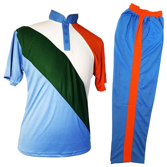 cricket orange blue jersey