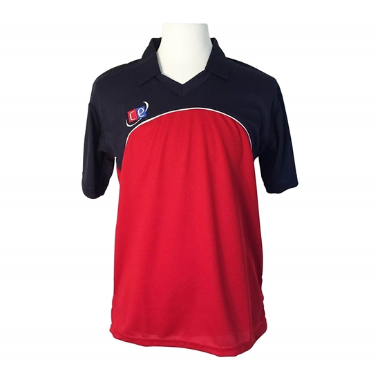 Picture of Colored Cricket Kit Shirts, England Colors Navy & Red, Half Sleeves