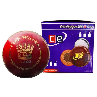 Picture of Cricket Ball Fireworks Red Leather by CE