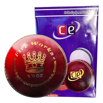 Picture of Cricket Ball Fireworks Red Leather for T20 Cricket Matches Tournaments and Practice Six Pack