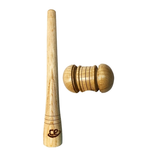 Picture of CE Wooden Hammer Cricket Bat Mallet for Knocking & Preparing New Cricket Bat Gripping Cone 2 in 1