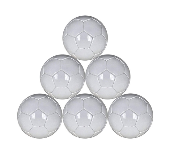 Picture of All White Plain Mini Soccer Balls Size 2  for Practice and Kids - 48 cm Circumference - Six Pack