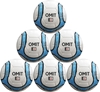 Picture of Omit Soccer Ball Six Pack - Hand Stitched - Synthetic PU Leather - Latex Bladder - Soft Feel Sky Blue Black