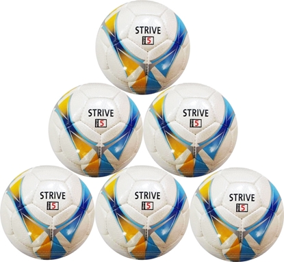 Picture of Strive Hand-Stitched Professional Match Soccer Ball Size 5 - Six Pack - Blue and Yellow