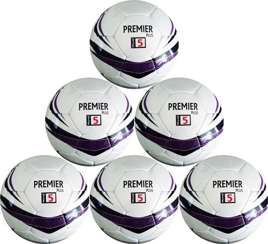 Picture of Premier Soccer Ball - Match Ball - (White and Purple, Size 5) Six Pack