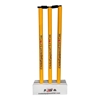 Picture of CE Colored Yellow Set of 3 Cricket Stumps with 1 Base & 2 Bails