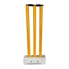 Picture of CE Colored Yellow Set of 3 Cricket Stumps with 1 Base & 2 Bails