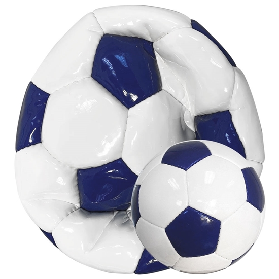 Picture of Bulk Deflated Navy Blue White Classic Traditional Soccer Balls Based On Volume Old School Balls