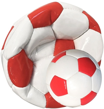Picture of Bulk Deflated Red & White Classic Traditional Soccer Balls Based On Volume Old School Balls