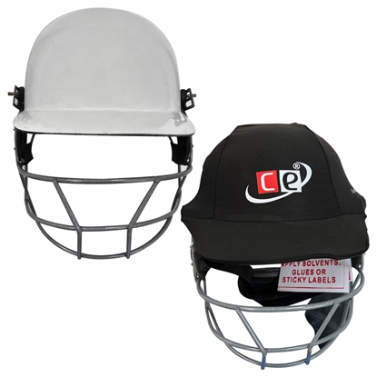 Picture of CE Cricket Helmet with Multicolor Covers Range for Head & Face Protection Adjustable Size (Black)