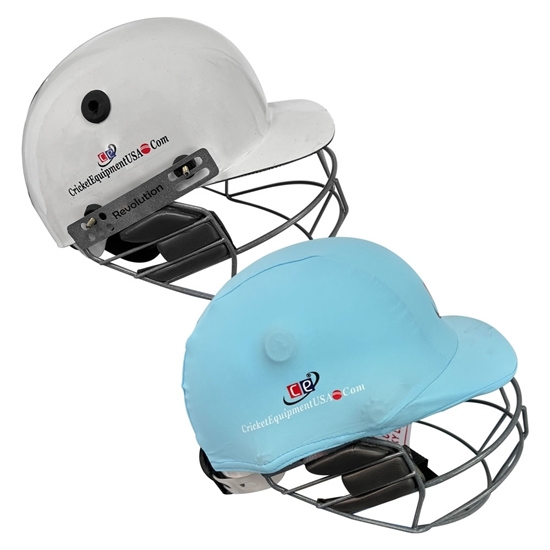 Picture of CE Cricket Helmet with Multicolor Covers Range for Head & Face Protection Adjustable Size (Aqua Blue)