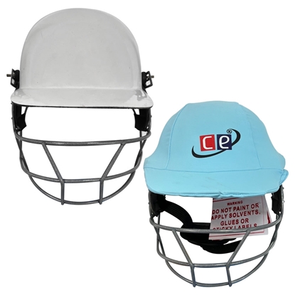 Picture of CE Cricket Helmet with Multicolor Covers Range for Head & Face Protection Adjustable Size (Aqua Blue)