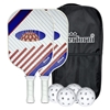 Picture of Pickleball Paddle Set Two Fiberglass Paddles & 4 White Balls with Black Bag Illusion By iPerform Brand