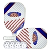 Picture of Pickleball Paddle Set Two Fiberglass Paddles & 4 White Balls with Black Bag Illusion By iPerform Brand