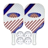 Picture of Pickleball Paddle Set Two Fiberglass Paddles & 4 White Balls with Black Bag Illusion By iPerform Brand