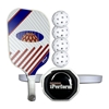 Picture of Pickleball Paddle Set Two Fiberglass Paddles & 4 White Balls with Black Bag Illusion By iPerform Brand
