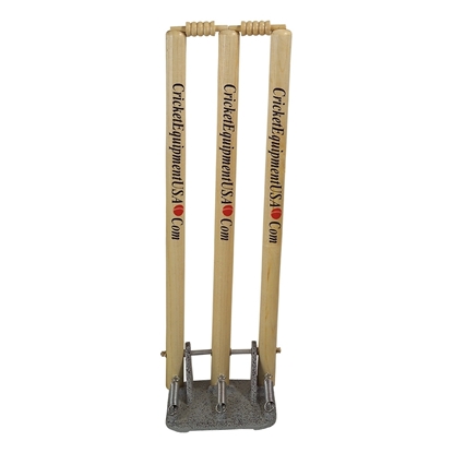 Picture of Cricket Wooden Set of Stumps with Bails Spring Returns Size Standard