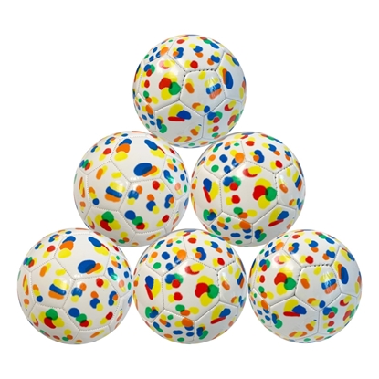 Picture of Mini Size 2 Soccer Ball for Kids All White Colorful Design Ideal for Practice and Play Six Pack